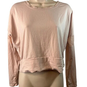 Balance Collection Yoga Activewear Athletic Crop Mesh Cutout on Sleeve Size SM